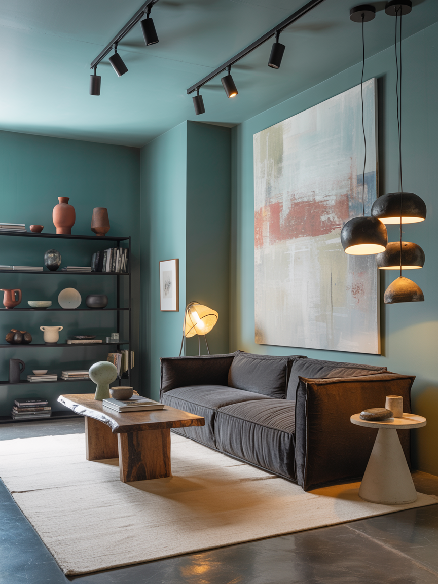 DMuted Teal Art Loft: Moody-Cool With Creative Energy