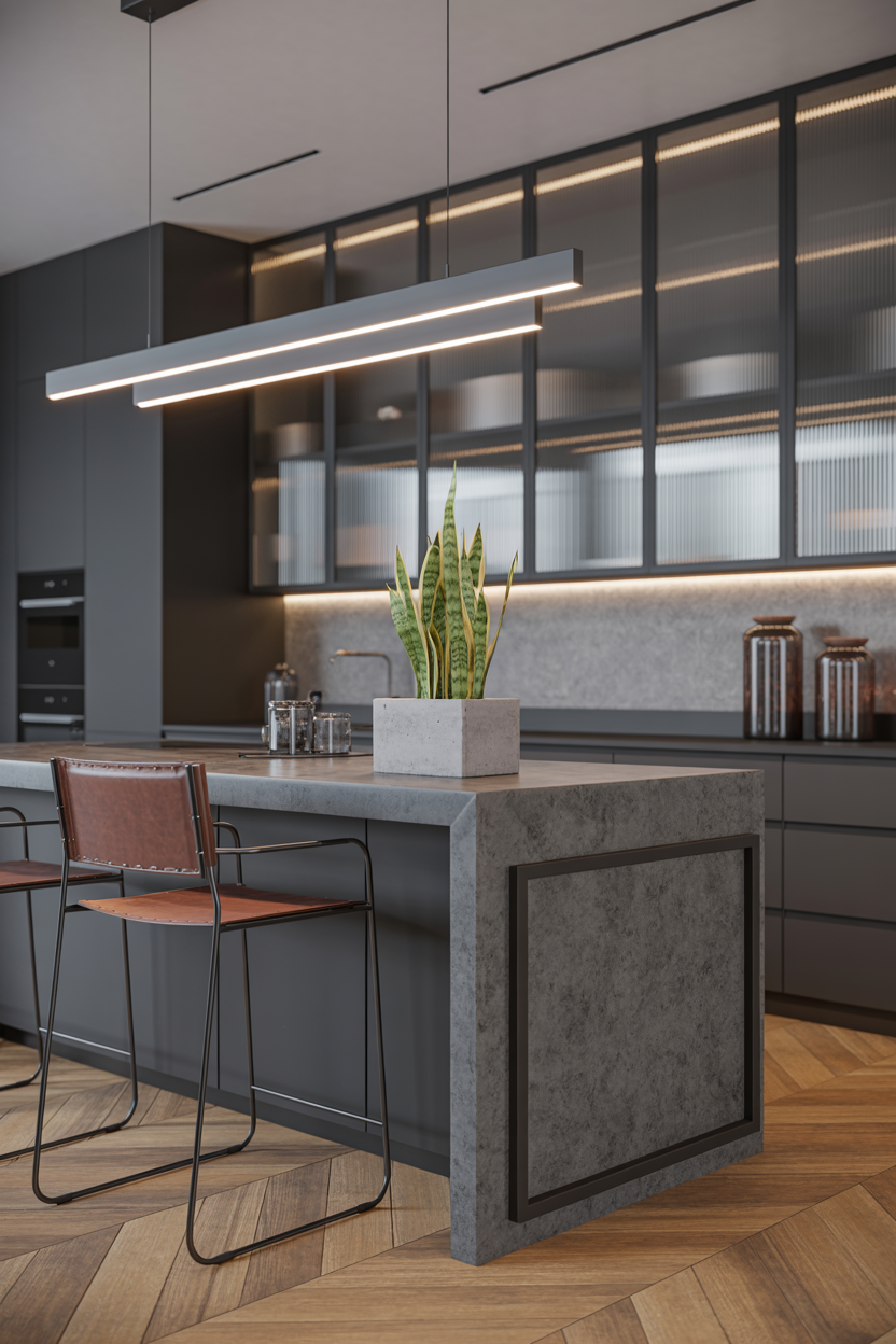 Bold Industrial With Linear Statement Bar Light