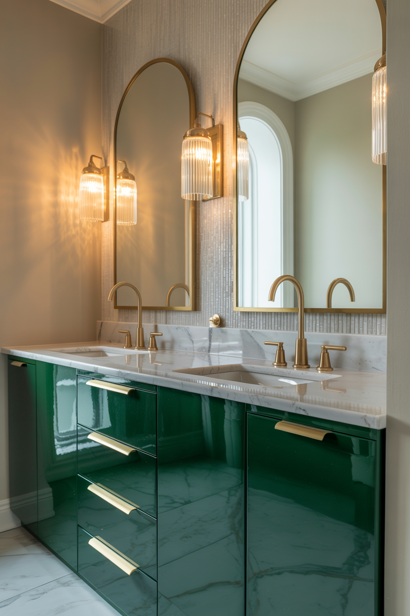 High-Gloss Lacquer Glam With Double Sinks