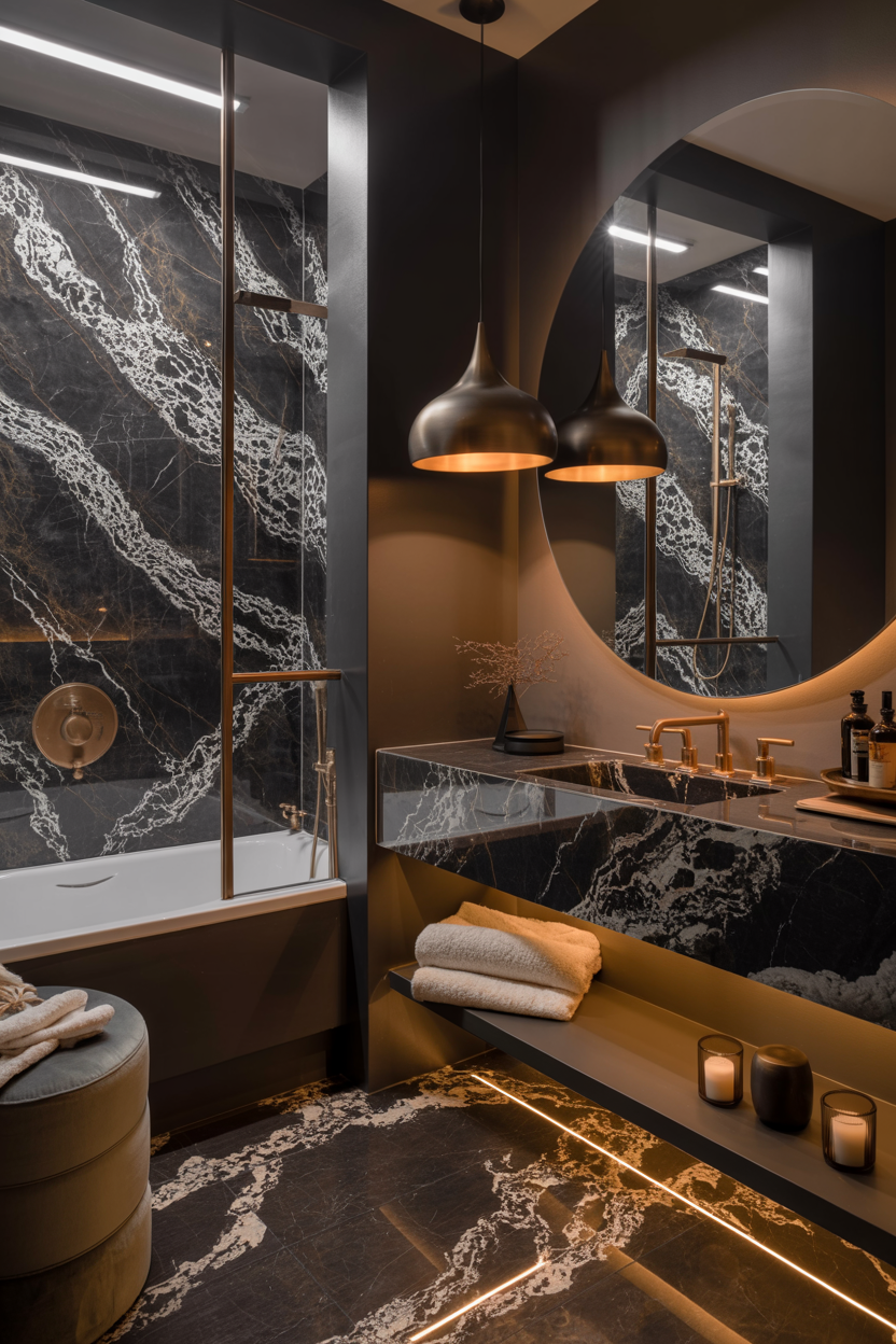 Moody Marble and Bronze