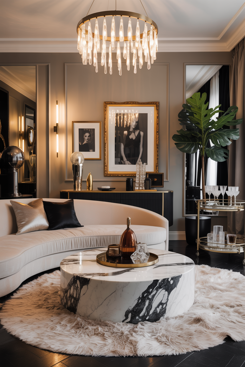 Modern Glam with Mirror and Marble