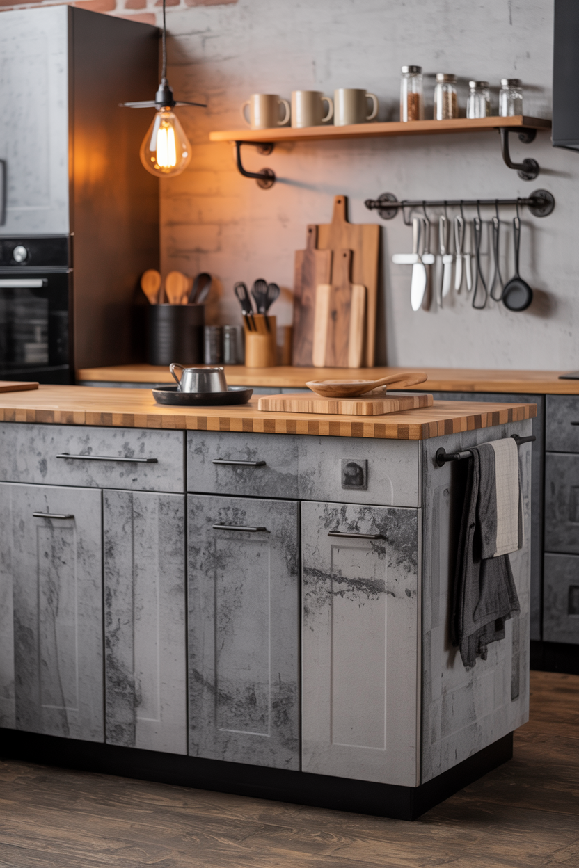 Industrial Loft Lite: Concrete Textures, Iron Details, and Warm Wood