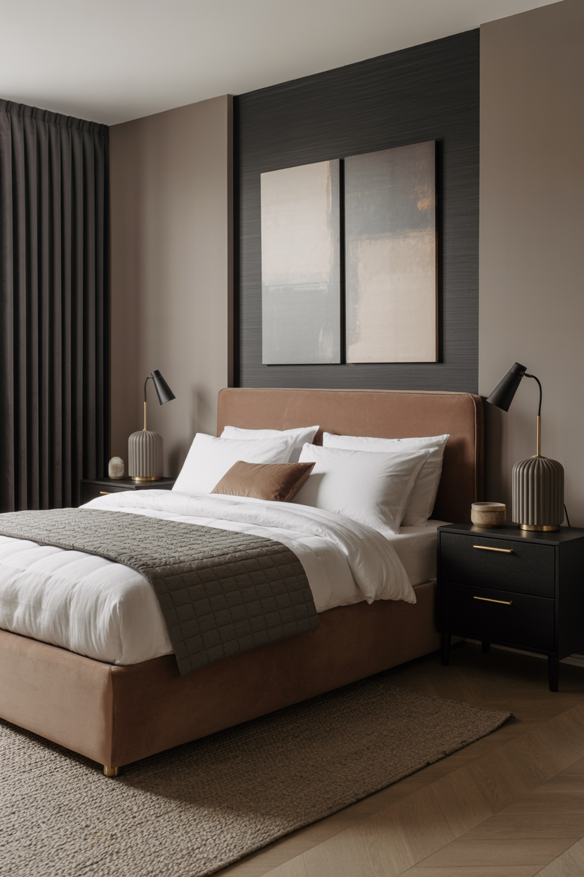 bedroom with beautiful decor and lamps