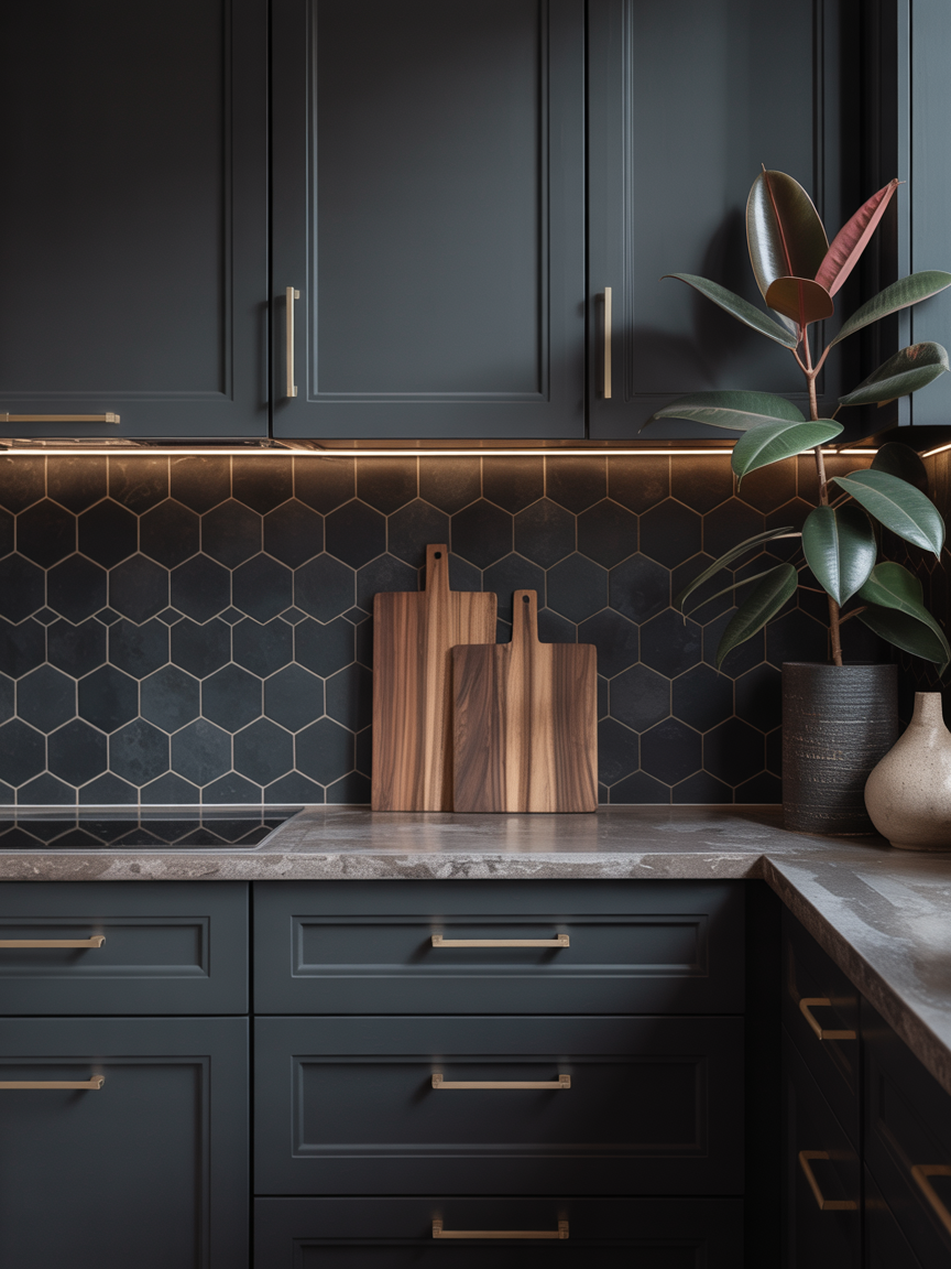 Moody Modern: Matte Black and Brass