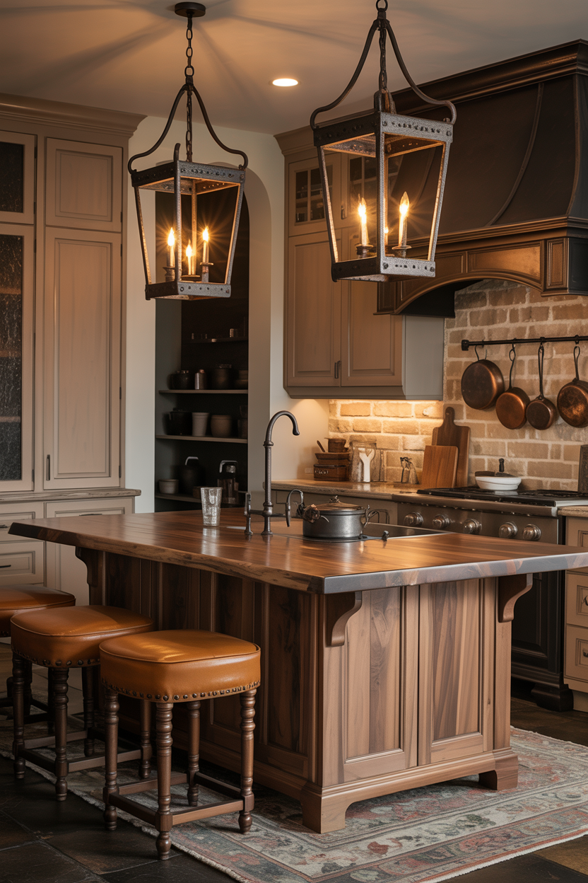 Rustic Luxe With Forged Iron Lanterns and Candle Bulbs