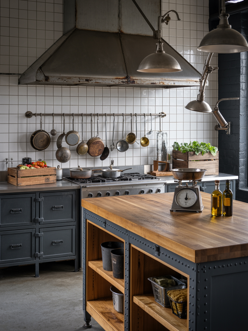 Vintage Industrial Pantry Kitchen