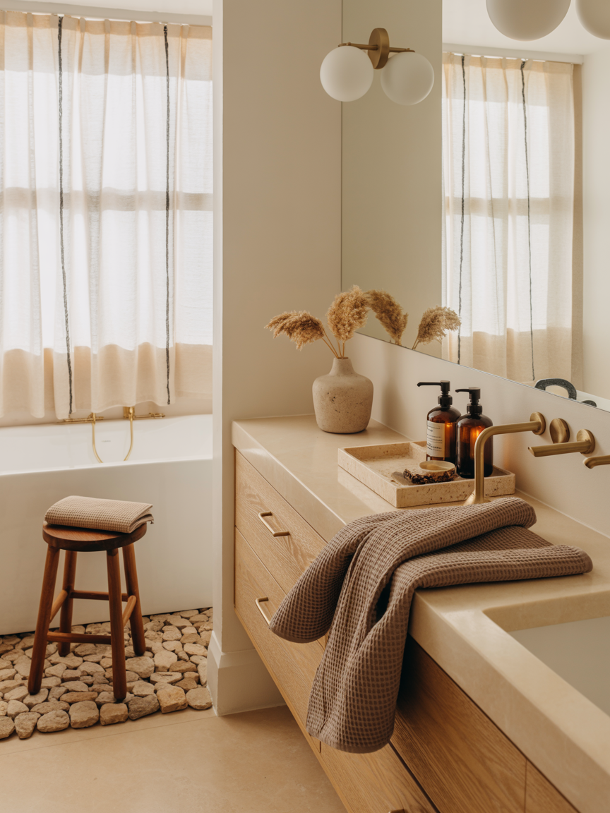 Warm Modern Bathroom Retreat