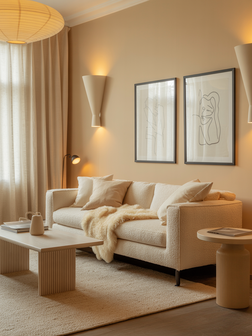 Cream-on-Cream Scandinavian Glow: Light Without the Sterile Vibe