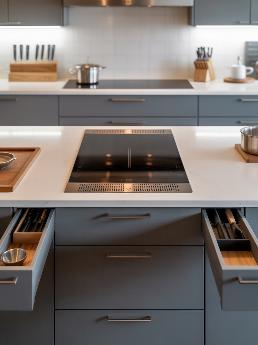 The Chef’s Galley Island With Central Cooktop
