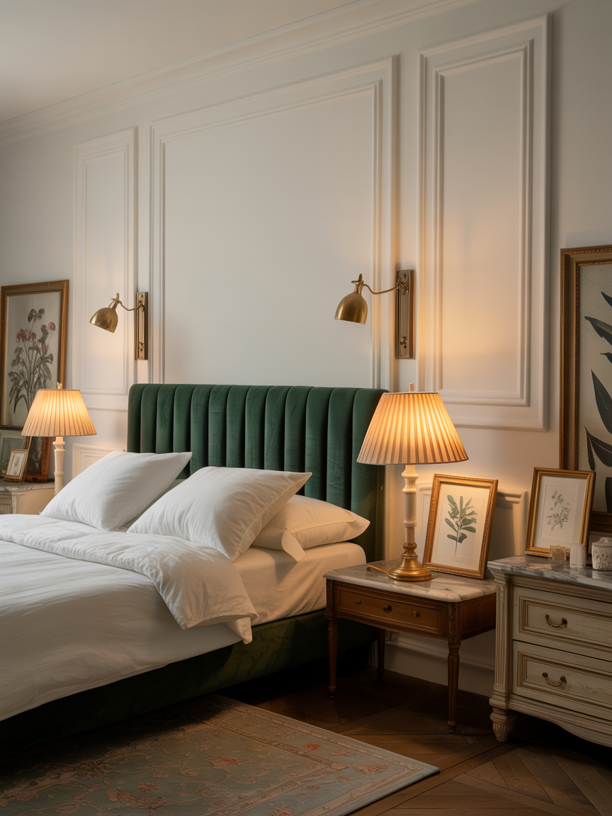 Parisian-Inspired Bedroom With No-Commitment Moulding