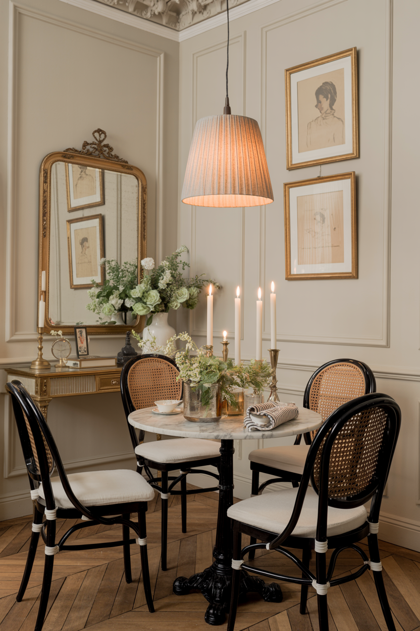 Parisian-Inspired Apartment Dining Nook