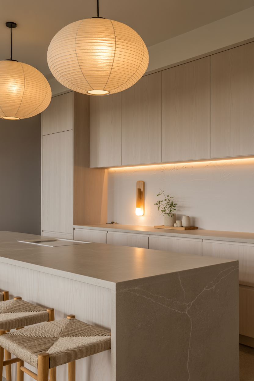 Japandi Serenity With Paper Lanterns and Hidden Glow