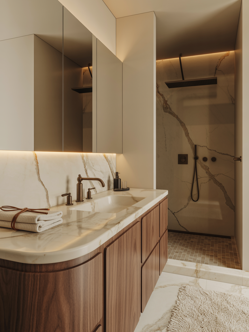 Warm Minimalist Marble Suite