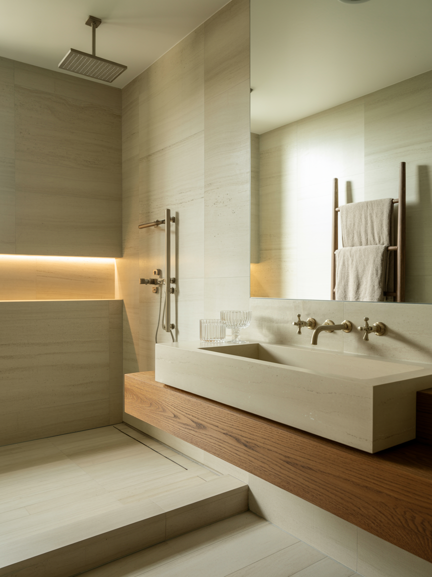 Spa-Like Stone Bathroom Retreat