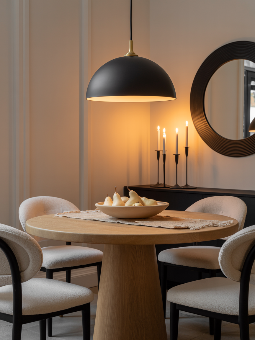 Black, Brass Beige Dining Nook