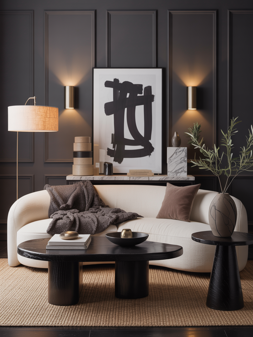 Charcoal Charmer: High-Contrast Drama With Cozy Edges