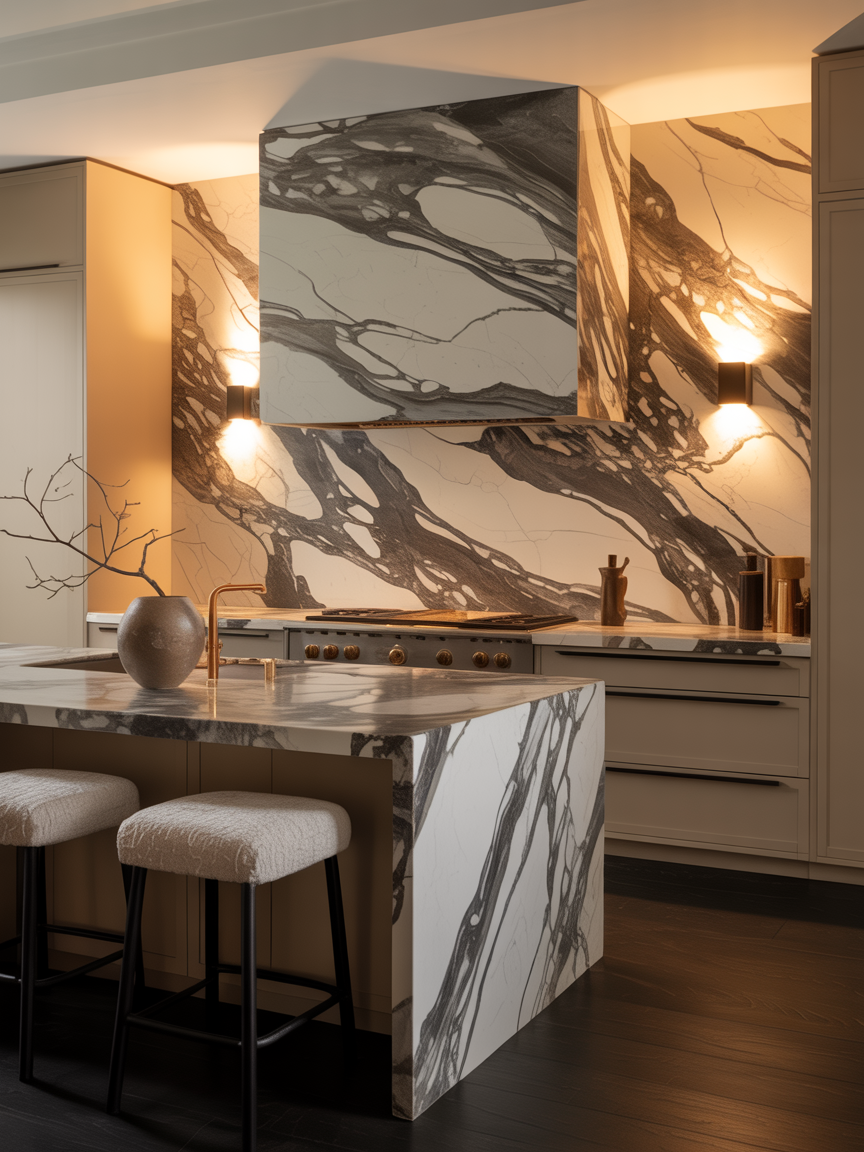 Natural Stone Sanctuary With Sculptural Edges