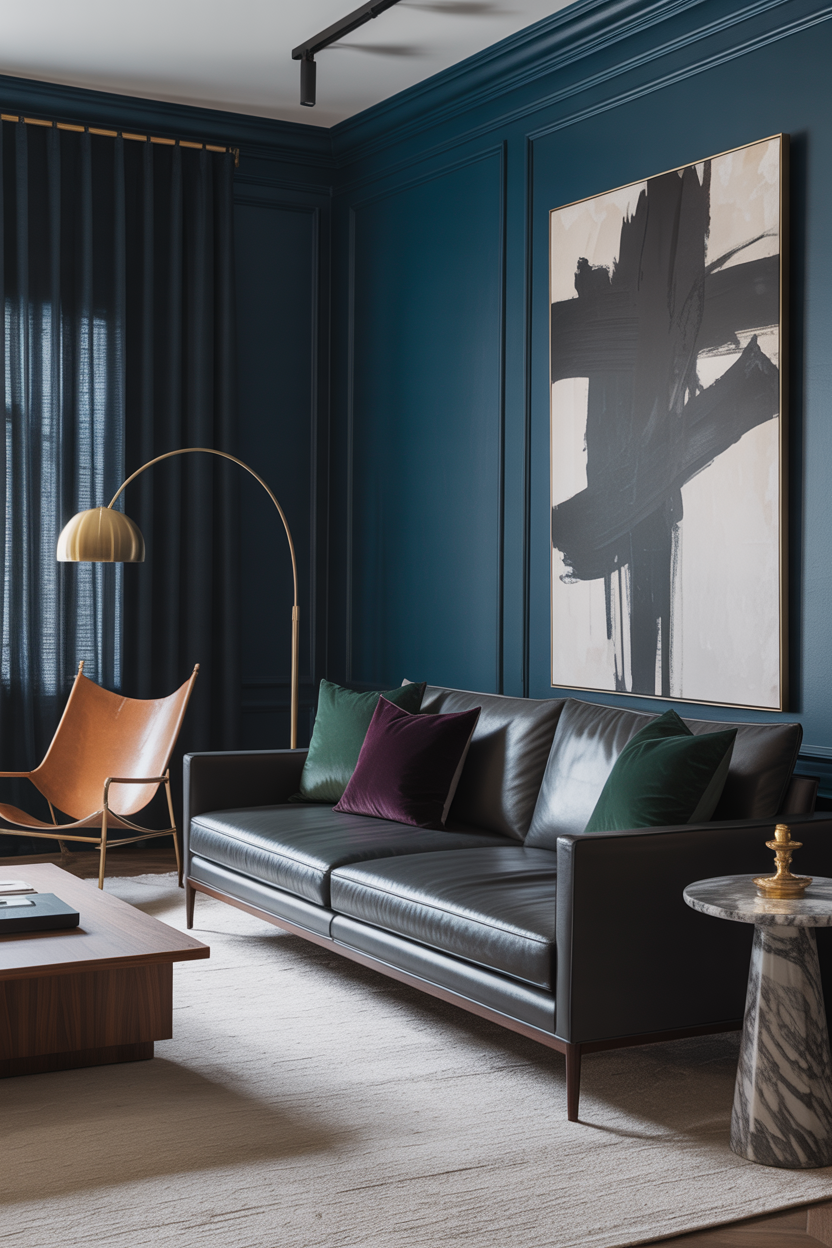 Moody Modern with Ink-Blue Drama