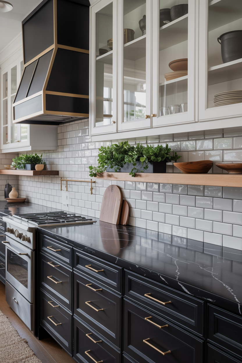 High-Contrast Black & White With Natural Accents