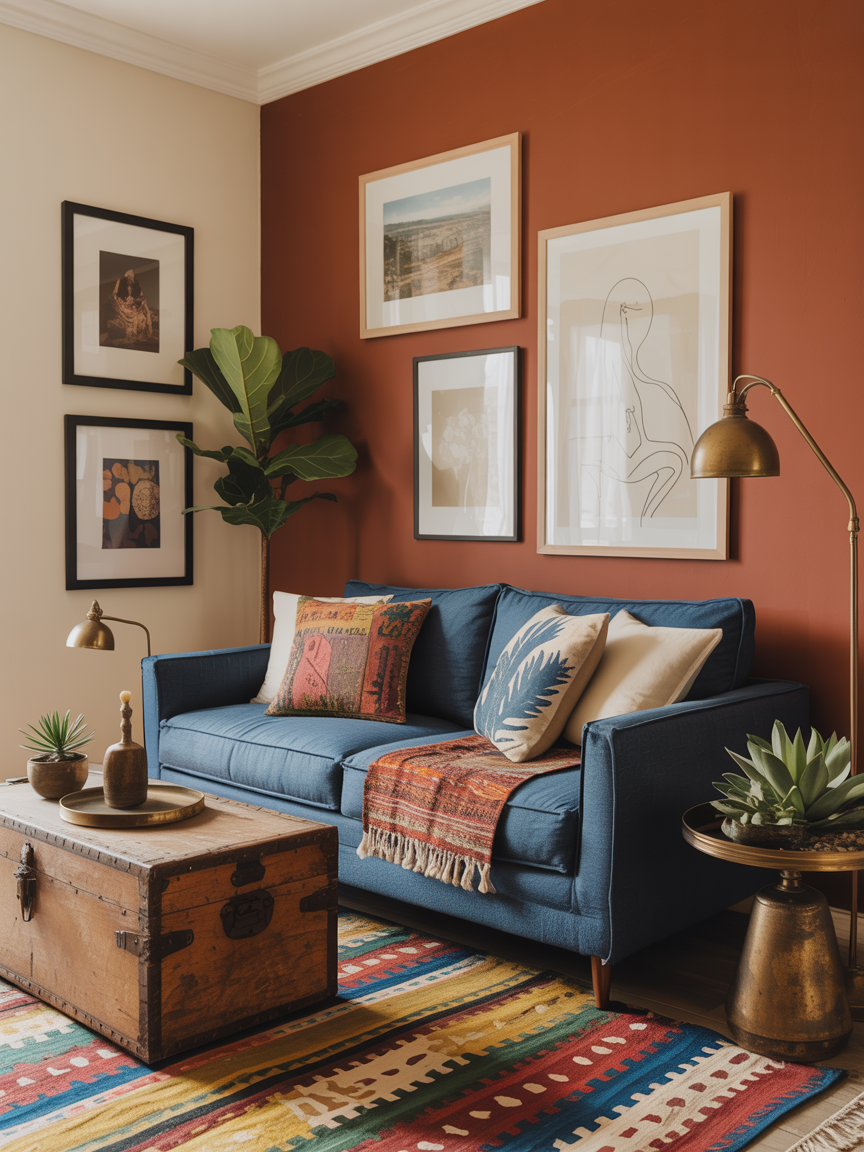 Burnt Sienna + Indigo: Artsy Global Eclectic