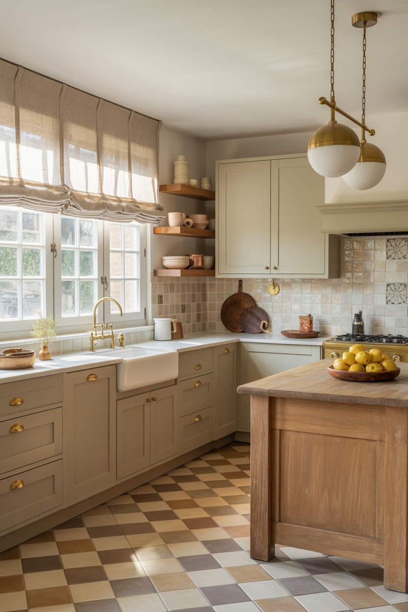 Sun-Washed Kitchen With Unlacquered Brass