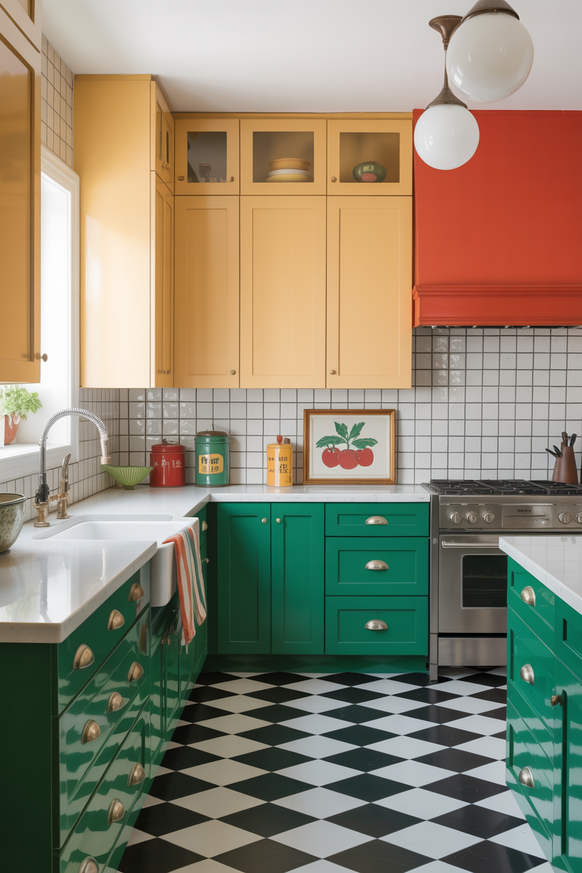 Bold Color Block & Checkerboard Charm