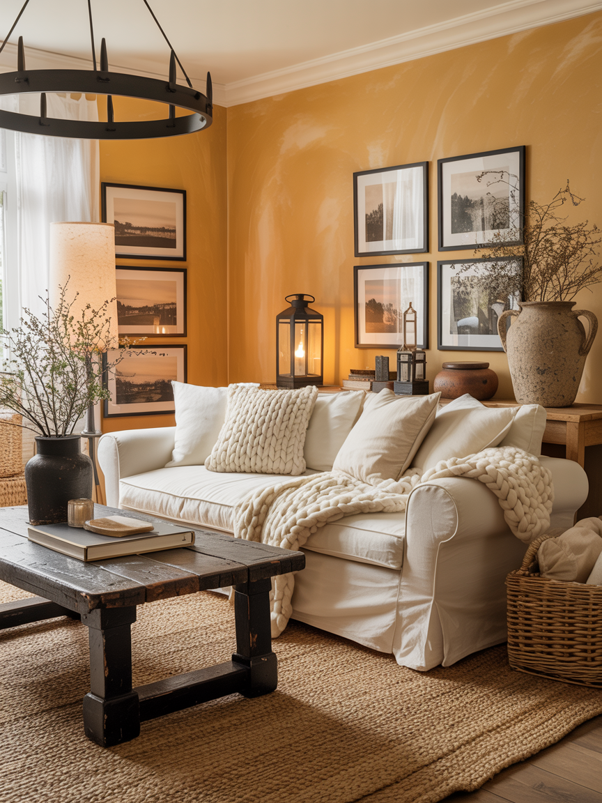 Golden Oat + Black Accents: Cozy Contemporary Farmhouse