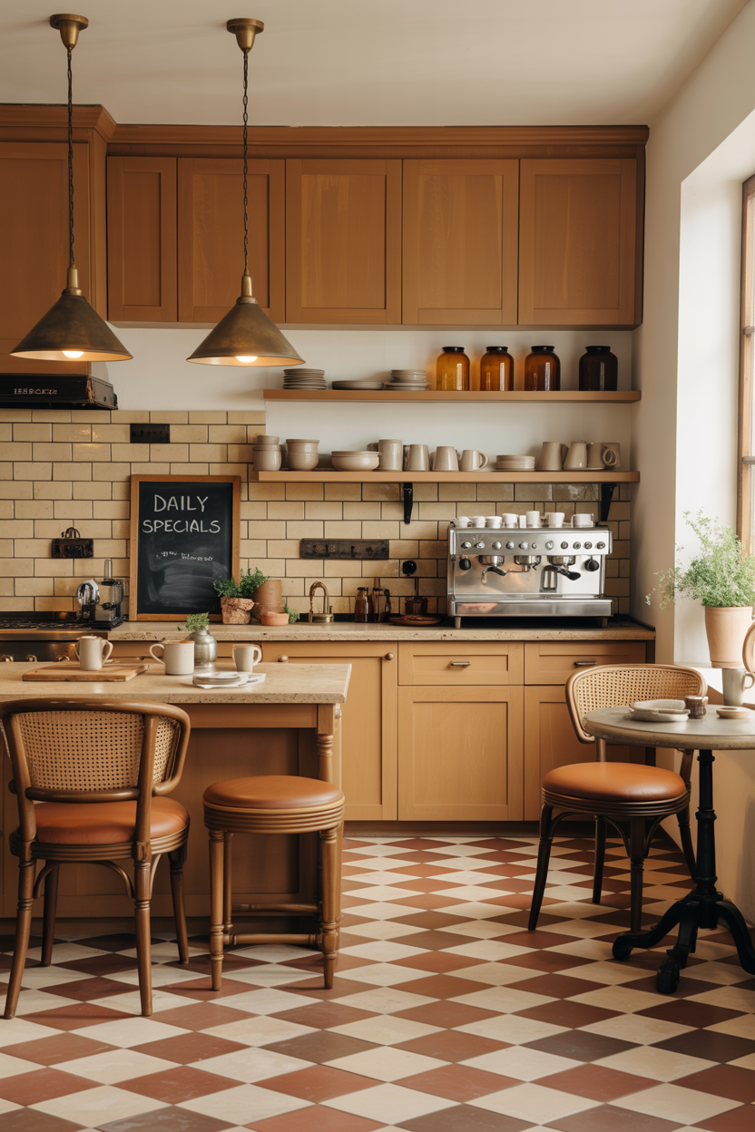 Café Caramel With Terracotta Accents