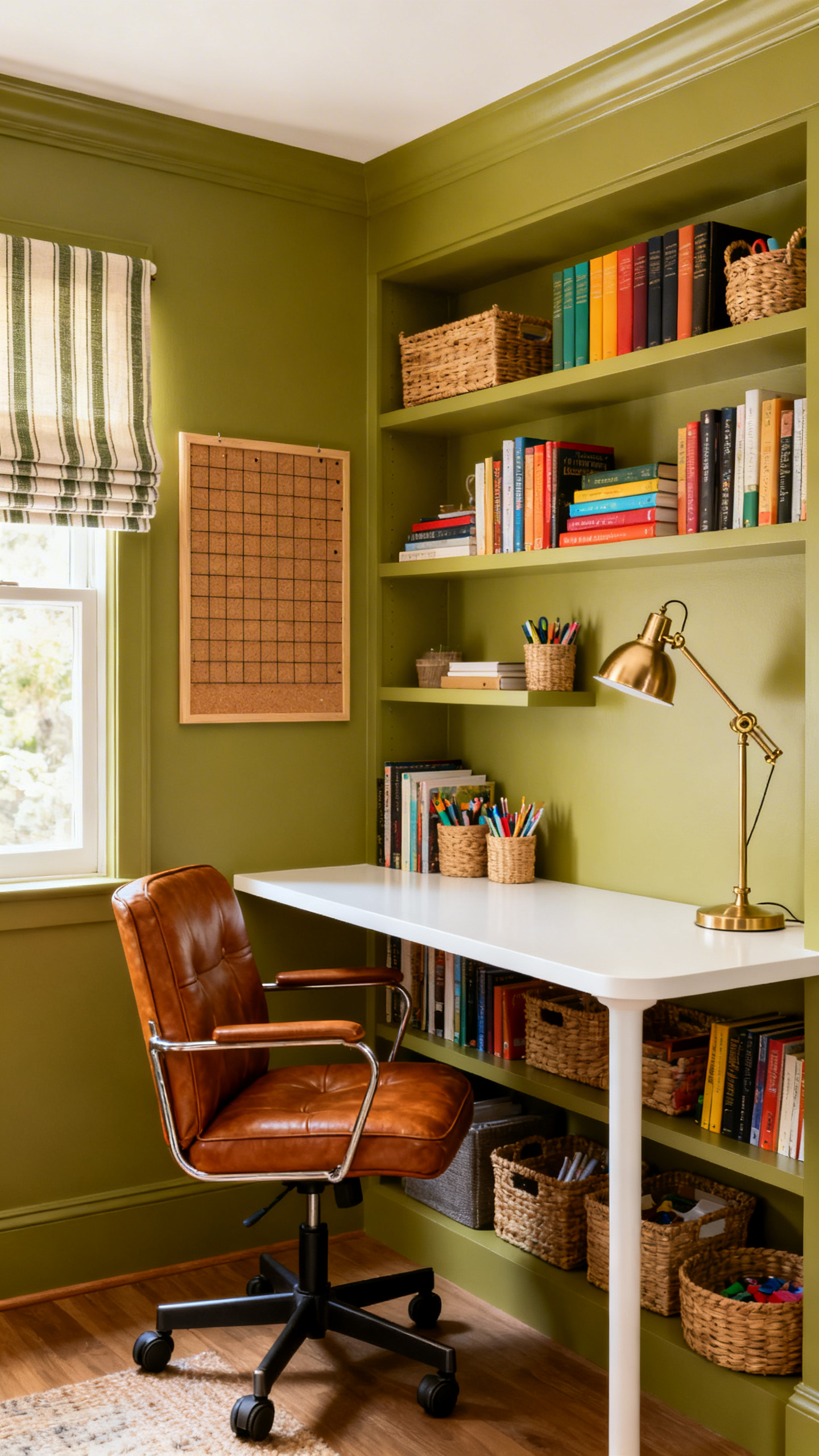 Playful Kid’s Study Nook in Ripe Olive