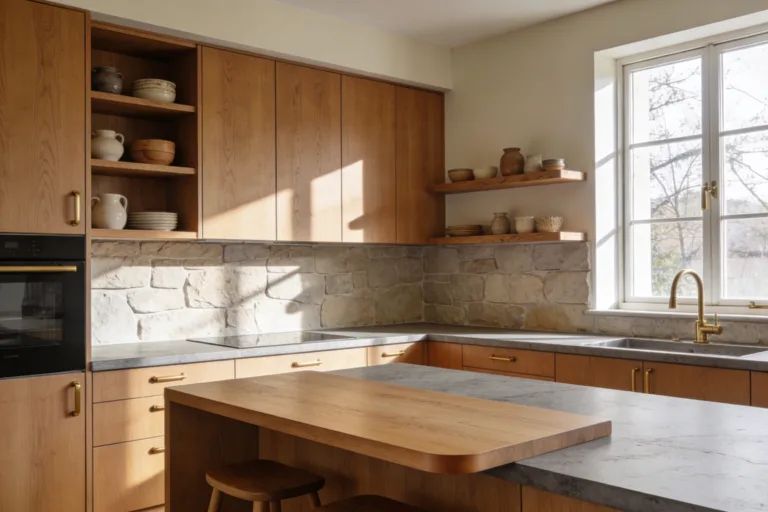 Earthy Kitchen Ideas Using Natural Wood & Stone for Warm Vibes