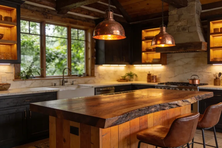 Dark Wood Kitchen Ideas with Warm Contrast: Cozy Glow Blueprint