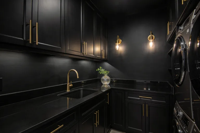 9 Moody Laundry Room Ideas with Dramatic Lighting: Chic and Bold