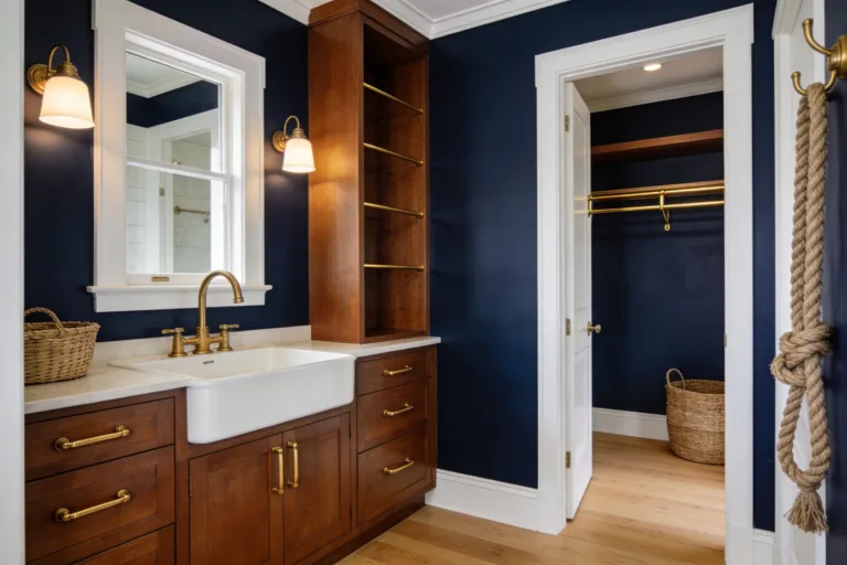 6 Navy Laundry Room Ideas for a Bold Classic Look: Luxe Navy Edition