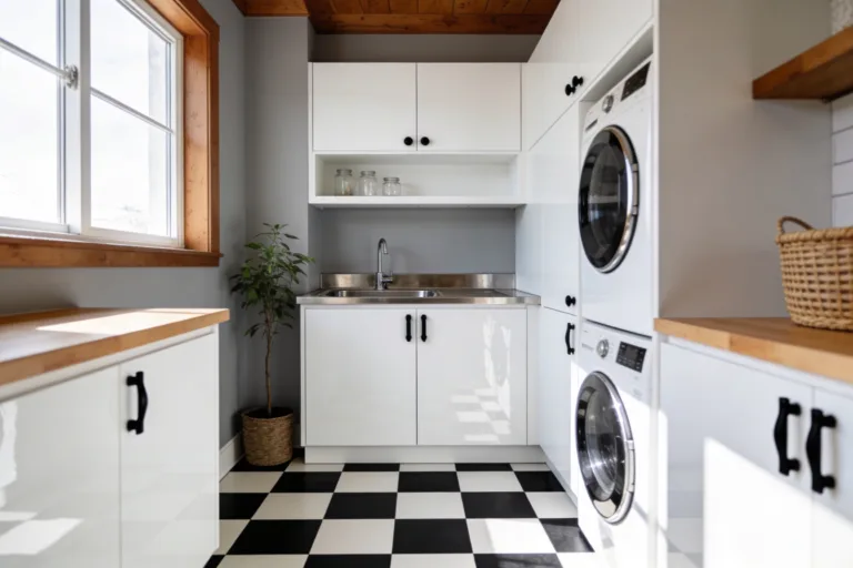 7 Checkered Floor Laundry Room Ideas That Make a Statement You’Ll Love