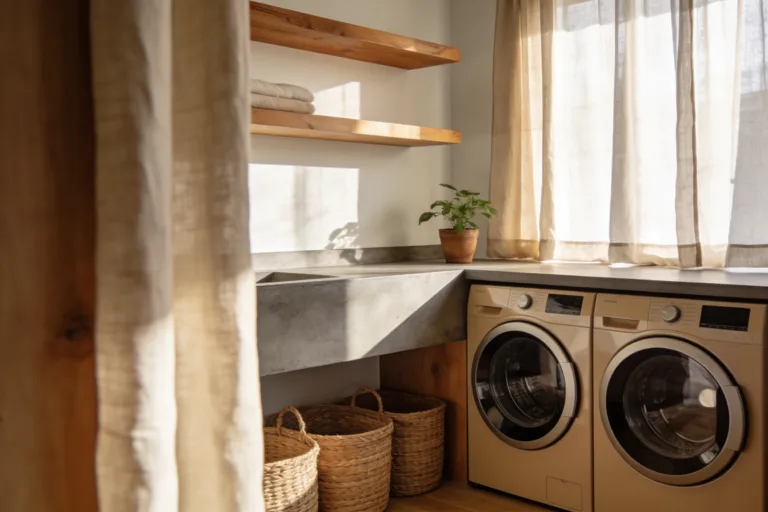 7 Earthy Laundry Room Ideas with Warm Natural Tones That Glow