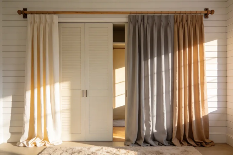 7 Curtains for Closet Doors Ideas That Soften the Space You’Ll Love