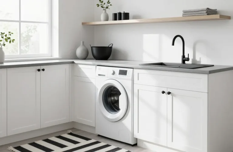 6 Black and White Laundry Room Ideas That Feel Timeless You’Ll Love