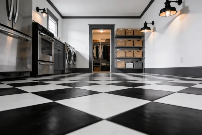 6 Checkered Laundry Room Floor Ideas with Retro Style: Chic Wins